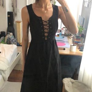 Reformation Lido Dress Linen (Black)